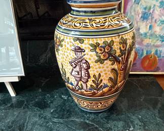 Italian Majolica Vase with Figural Scene