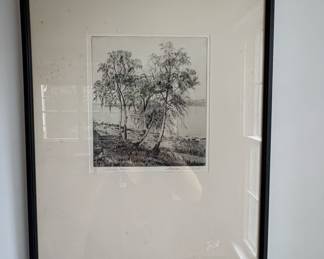A. Watson Turnbull Etching 'Silvery Morn'