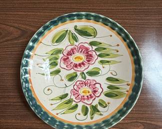 Claudio Bernini Hand-Painted Italian Pottery Pitcher and Plate Set