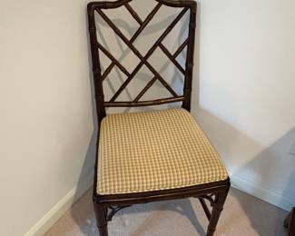Faux Bamboo Chippendale Style Side Chair