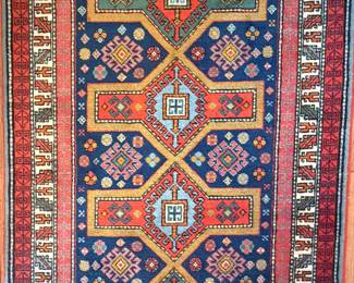 Hand-Knotted Wool Kazak Rug