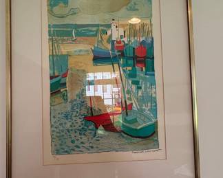 Georges Lambert Signed Limited Edition Harbor Lithograph