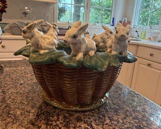 L'Excentricité Ceramic Rabbit Basket Planter