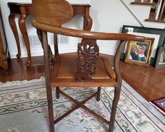 Chinese Rosewood Horseshoe Back Armchair