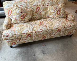 Paisley Print Upholstered Sofa