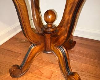 Vintage Carved Pedestal Accent Table