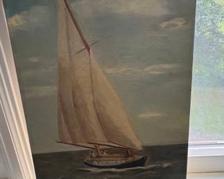 Oil Painting of a Sailboat