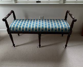 Victorian Style Carved Mahogany Bench
