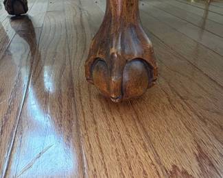 Chippendale Style Mahogany Footstool with Ball and Claw Feet by Wesley Hall