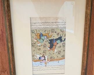 Persian Miniature Painting of a Polo Match