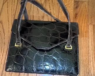 Vintage French Alligator Leather Handbag