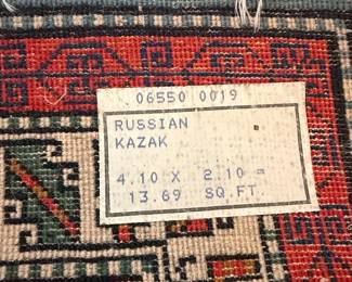 Hand-Knotted Wool Kazak Rug