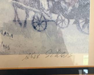 Alex Schloss 'The Plaza' Artist Proof Lithograph