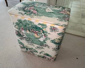 Vintage Tennis Scene Fabric Storage Hamper