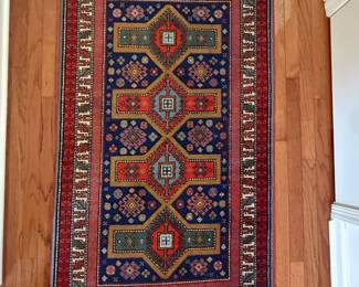 Hand-Knotted Wool Kazak Rug