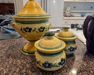 Romancing Provence Ltd. French Faience Tureen and Covered Jars