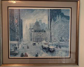 Guy Carleton Wiggins Artist Proof Winter Cityscape Print