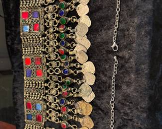Nepal Choker Necklace with Glass Stones