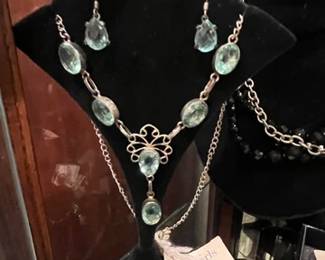 Topaz Necklace Set in Silver