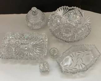 Cut Glass Bowl Dishes and Mini Vessels