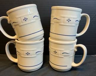 4 Longaberger Pottery Coffee Mugs