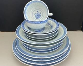 Vintage Chinese Rice Grain Service For Two