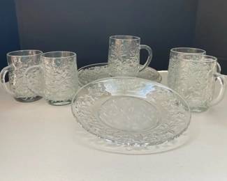 Princess House Fantasia Pattern Plates and Glasses