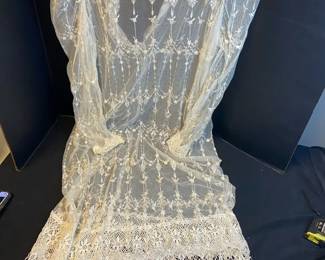 Vintage Lace  Pearl Dress 47 Long