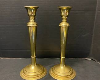 Pair Of 11 Solid Brass Candle Stick Holders