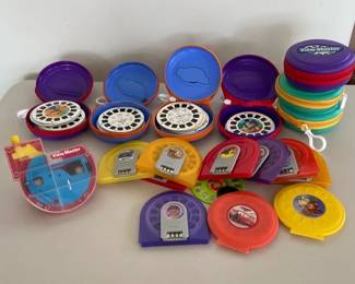 Collection of ViewMaster Slides with Carrying Cases and ViewMaster includes Disney and More