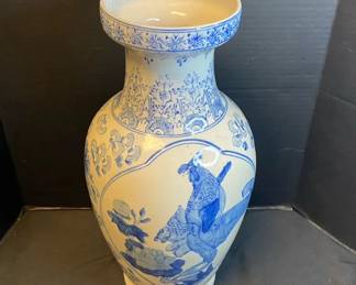 18 Chinese Blue  White Porcelain Floor Vase