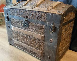 Vintage Wood  Metal Trunk
