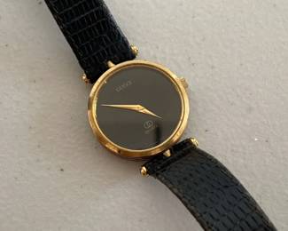 Black Faux Alligator Gucci Watch