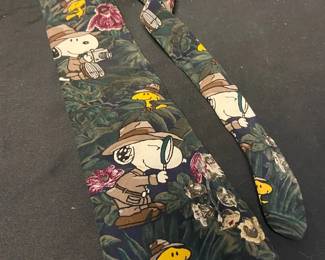Peanuts Jungle Joe Cool Woodstock Silk Tie