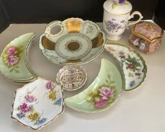 Porcelain Trinket Dishes From Made In England Including Left on