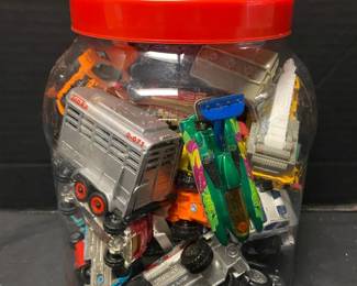 Assorted Matchbox Cars  Trucks In Tub