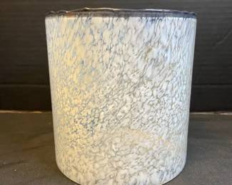 Decorated Glass Vase With White Detail