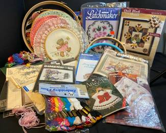 Large Lot Of Cross Stitch Kits Floss Rings Latchmaker  Embroidery Kit