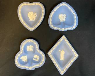 Wedgwood England Jasperware 4 Piece Card Suits Dishes