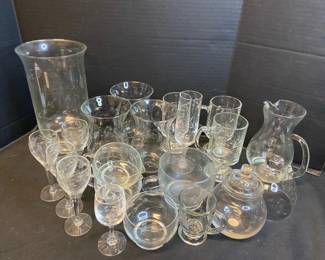 Mixture Of Princess House Glassware Pieces