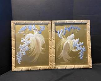 125 X 16 Framed PicturesBirds Of Paradise On Gold Foil Background