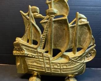 Vintage Cast Iron Mayflower Sailing Ship