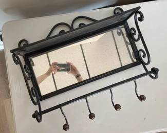 Four Hook Mirror Shelf