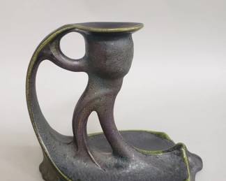 Lot 472  Antique Austrian Art Nouveau ceramic candlestick