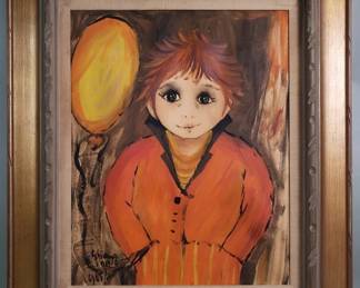 187  Lot 99  Signed Roger Etienne mixed media portrait