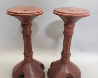 Lot 536  Pair of vintage wood candles
