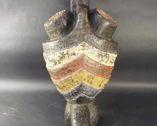 134  Lot 129  Vintage African carved wood fertility mask