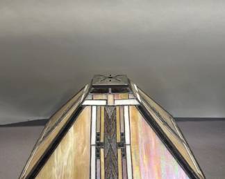 Lot 212  Tiffany style stained glass lamp shade