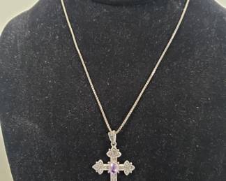 Lot 41  Vintage sterling silver crucifix pendant with