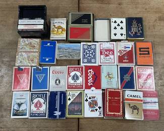 Lot 345h  Large lot of vintage playing card decks